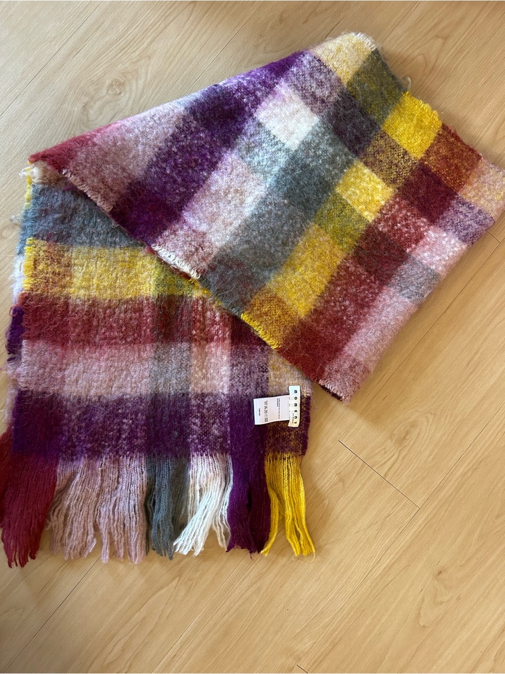 Cozy Multi-Color Plaid Fringe Scarf Moment by Moment